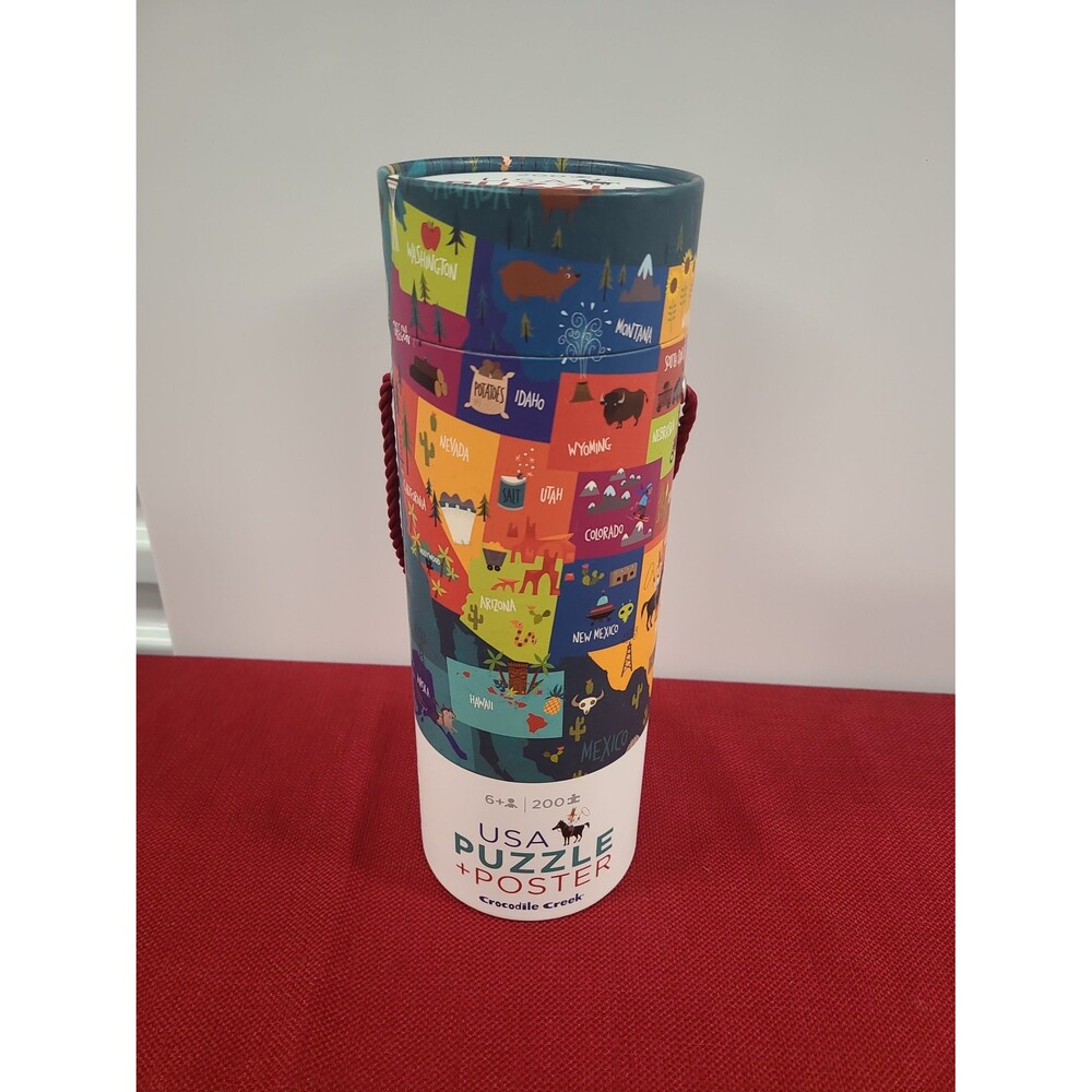 Crocodile Creek USA Map 200 piece Jigsaw Puzzle and Matching Poster New